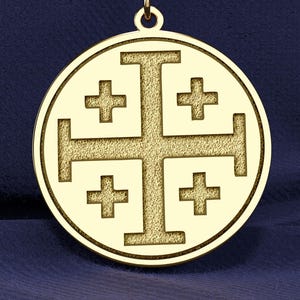 14K Gold Templar Knight Necklace – 925K Silver Jerusalem Cross Pendant – Christian Pilgrimage Symbol, Religious Gift,Holy Land Faith Jewelry