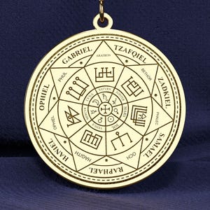 14K Gold Sieben Erzengel Talisman: Sterling Silber Schutz-Medaillon