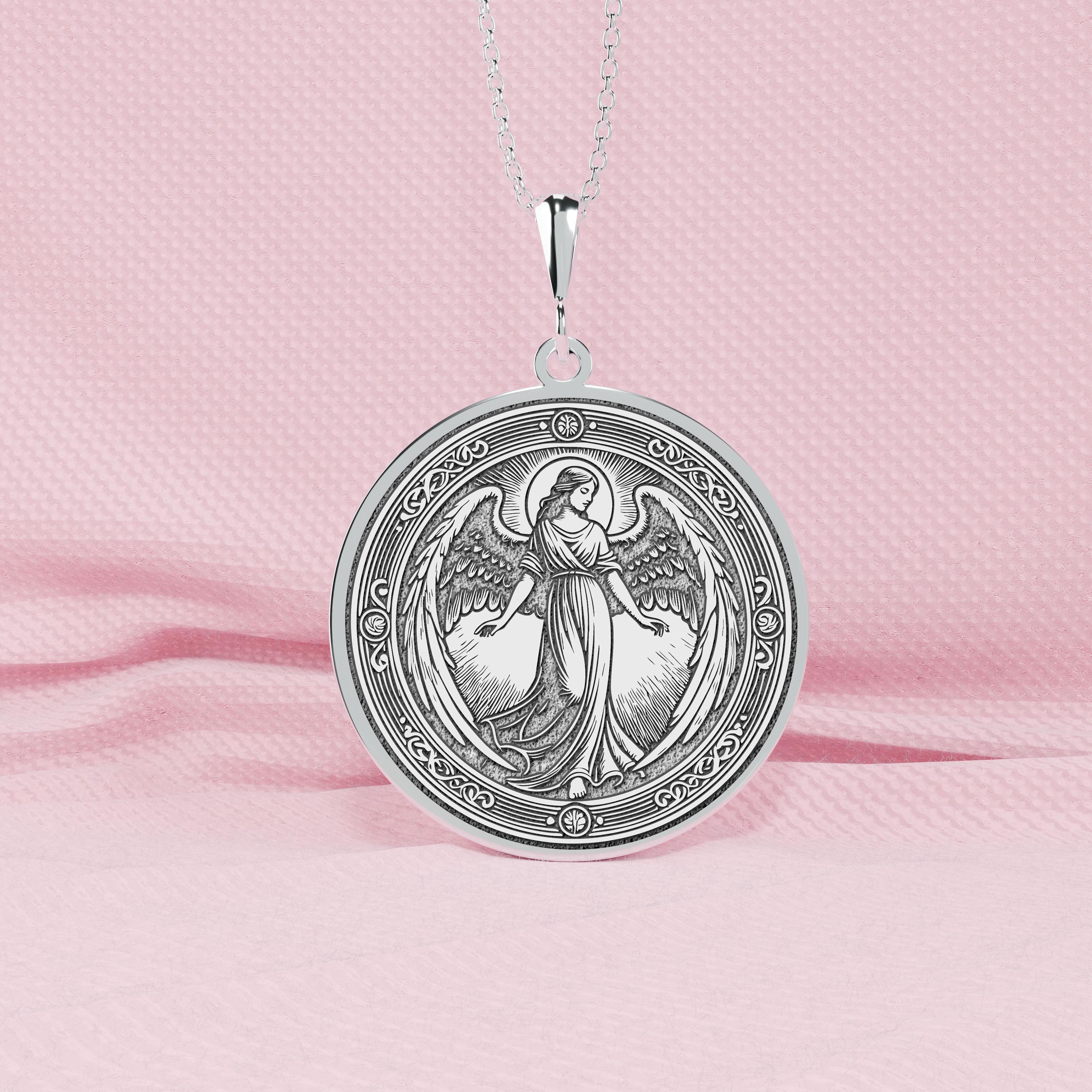 シルバー守護天使ネックレス 約45cm シルバー守護天使ネックレス 約45cm 14Kゴールド守護天使ネックレス