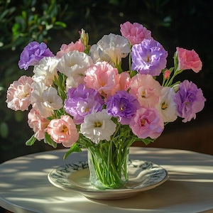 Colorful Lisianthus Seeds | Mixed Eustoma Flower Seeds for Garden | Romantic Blooming Plant