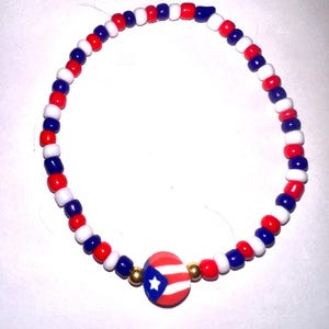Puerto Rican flag Beaded Bracelet