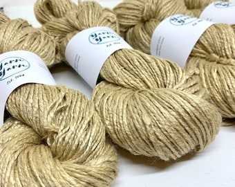 Organic Muga silk yarn from Assam. Ahimsa yarn, peace silk, handspun and kind to the planet. 100g