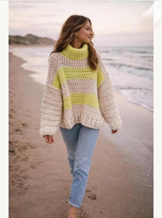 Chunky wool sweater. Luxury knitwear, crocheted sustainable. As seen in Vogue and NYFW