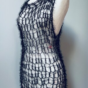 Sparkly crocheted mesh dress. Crocheted dress. Sustainable fashion as seen in Vogue and NYFW and celebrity editorials. image 3