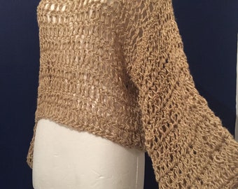 Organic Muga crochet top. Pure silk, organic silk. Sustainable fashion as seen in Vogue and NYFW