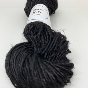 Banana yarn, black, 100g. Knitting yarn. Vegan friendly yarn. Crochet yarn, fiber art, Ethical handspun yarns.