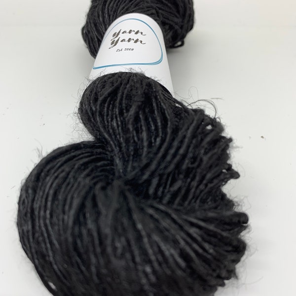 Banana yarn, black, 5 METRE BUNDLE. Knitting yarn. Vegan friendly yarn. Crochet yarn, fiber art, Ethical handspun yarns.