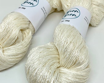 Organic bamboo handspun yarn. Lace weight. Super soft. Vegan yarn, crochet yarn, knitting yarn, sock yarn