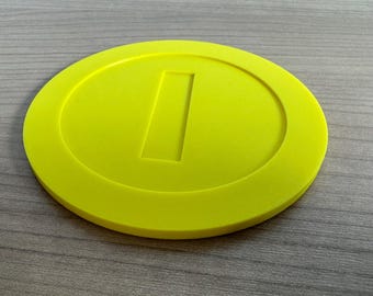 Mario Coin Coaster Set - 3D Printed PLA w/ Cork Backing | Super Mario Bros Gift | Geeky Home Decor | Gamer Drink Coasters | Nerdy Tableware