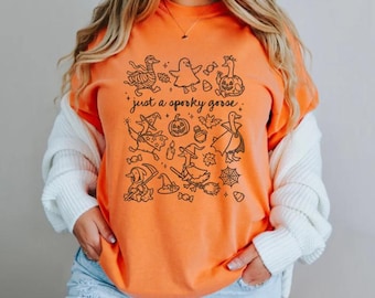 Just a Spooky Goose DTF Transfer | Funny Halloween Goose Shirt Design