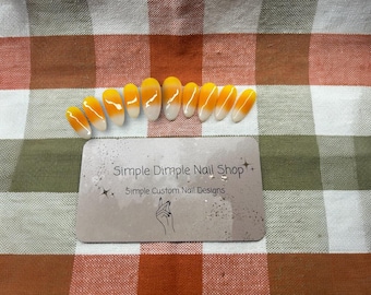 Candy Corn full set of press on nails!