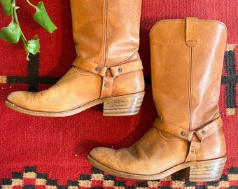 Orange Tabs Vintage 1970's Levis Boots | Cowboy Southwestern 70's Boots | Men's Size 11.5 | Sold As Is