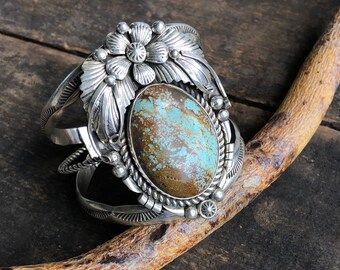 OFF THE CUFF vintage Silver & Turquoise | Hallmark L Mildreth Sterling Bracelet | Bijoux amérindiens de style Navajo, Sud-Ouest