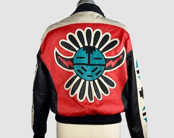 Vintage Michael Hoban WHEREMI Leather Bomber Jacket Size XL