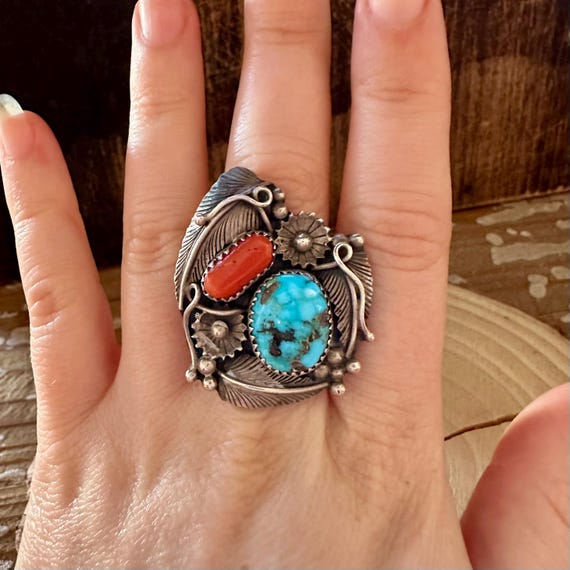 garden of eden feather turquoise ring
