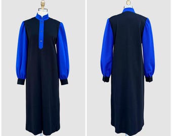 I.MAGNIN GIVENCHY 5 Vintage 80s Wool Dress | 1980s French, Paris Designer | Made in France | Luxury Fashion | Size Medium