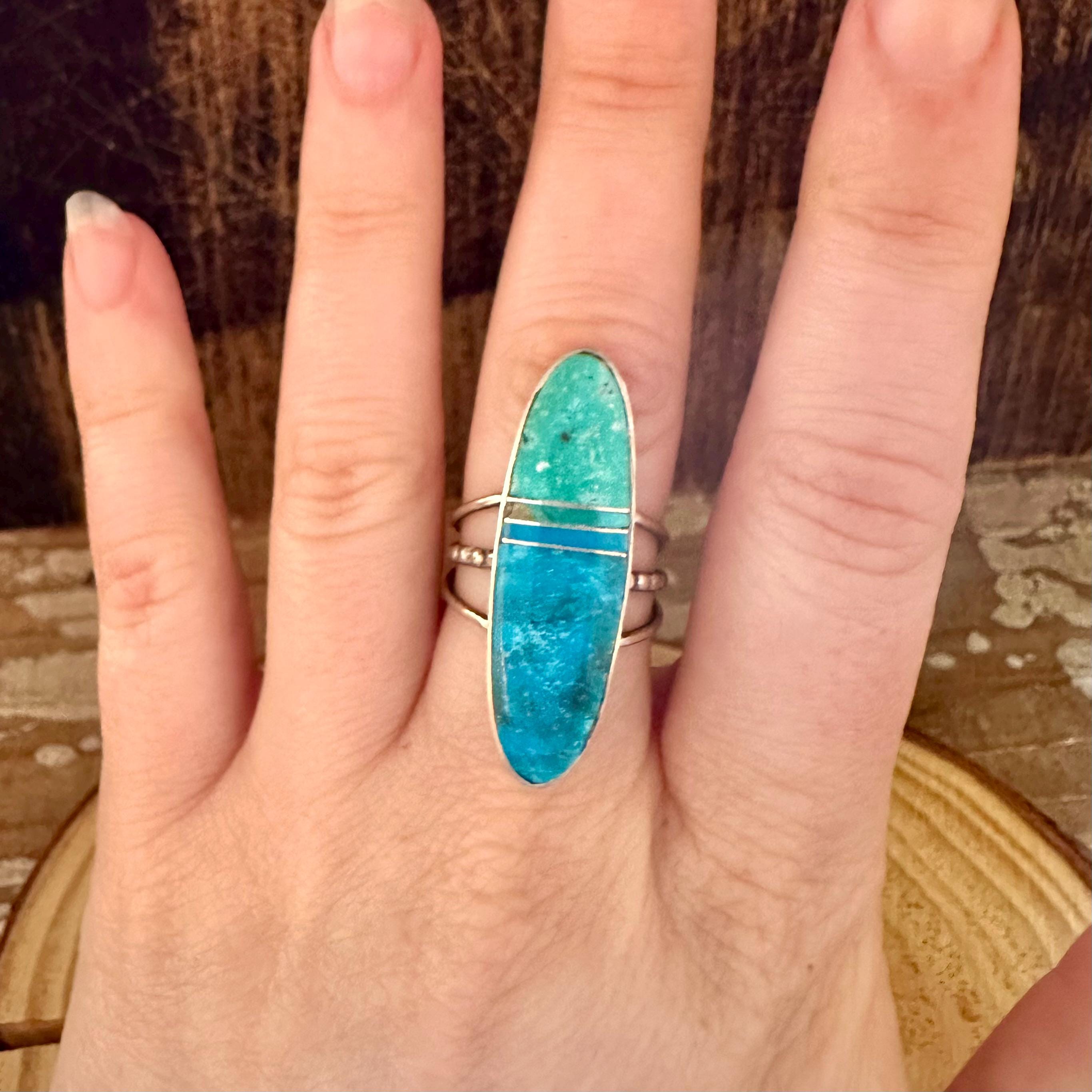 Navajo Inlay Ring - Etsy