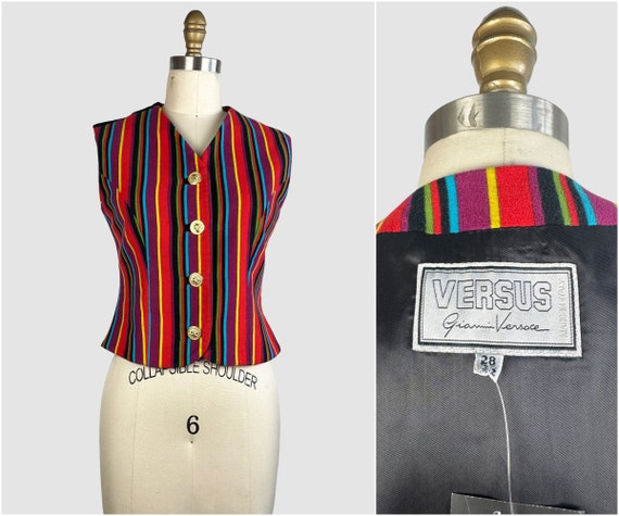 90s GIANNI VERSACE 総柄　メデューサボタン　ベスト ジレ 90s GIANNI VERSACE 総柄 メデューサボタン ベスト ジレ 90s GIANNI