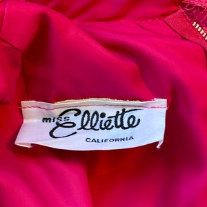 MISS ELLIETTE California, Vintage 60s Hot Pink Dress w/ Chantilly Lace & Bows, Dead Stock w/ Tags Mod 70s 1970s Barbie Pink Size Small image 10