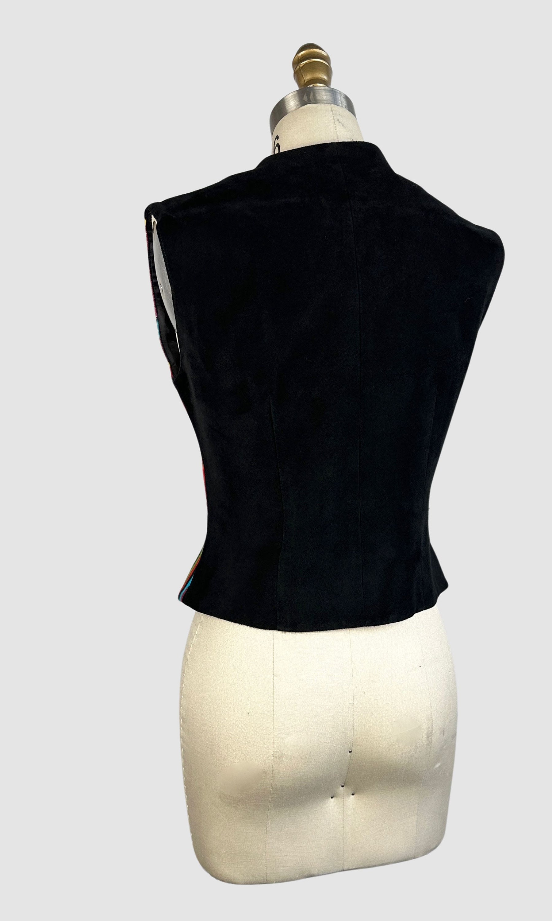 90s versace spangle vest 70s サイケデリック 古着 Vintage VERSACE VERSUS Retro Vest Rainbow Colorway Gianni Versace