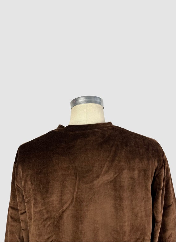 MARTINI Vintage 70s Deadstock Brown Cotton Velour… - image 5