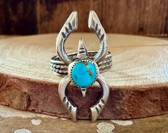TURQUOISE GODDESS Sterling Silver Ring | Statement Jewelry | Native American, Navajo Southwestern | Multiple Sizes