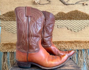 HYER VINTAGE 70s COWBOY Boots | 1970s Brown Western Leather Shoes | Western Wear | Bootmakers since 1875 | Mens 10