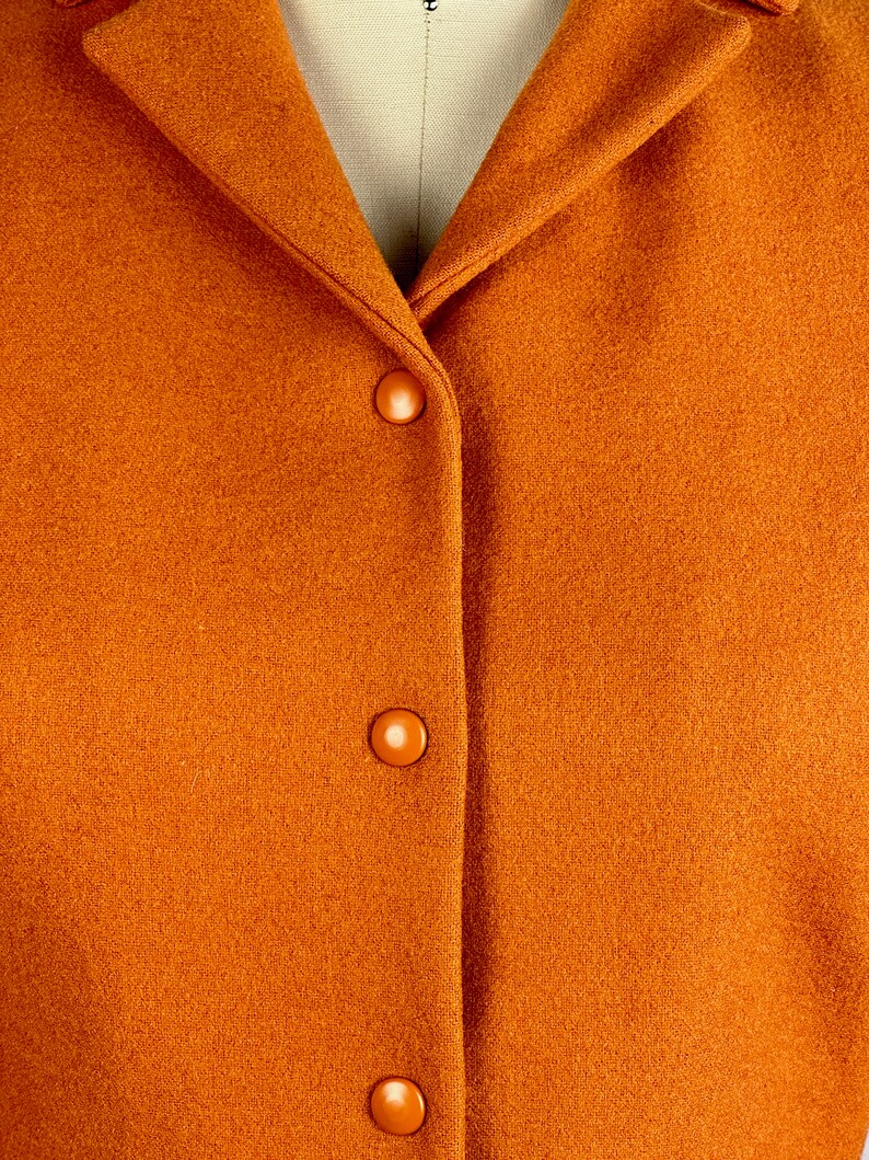 MIU MIU Vintage 90s Orange Wool Blazer with Novelty Back Pocket 1990s Prada Italian Designer Jacket 2000s Y2K Made in Italy Size Small image 7