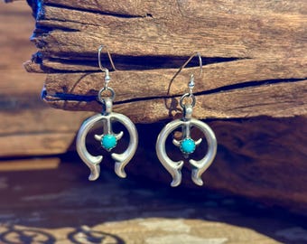 NAJA NAVAJO Sterling Silver and Turquoise Statement Earrings | Native American Southwestern Jewelry | Matching Necklace & Earrings Set
