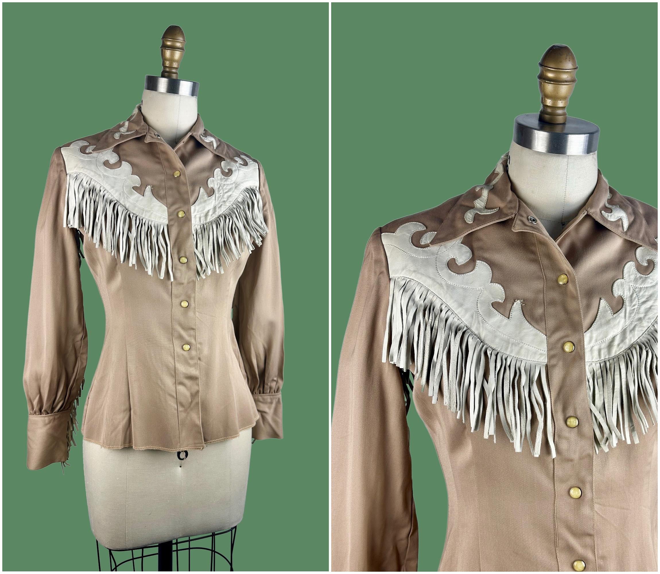トップス 40s 50s western shirts Western Style Embroidered Shirt | Vintage Inspired Fashion