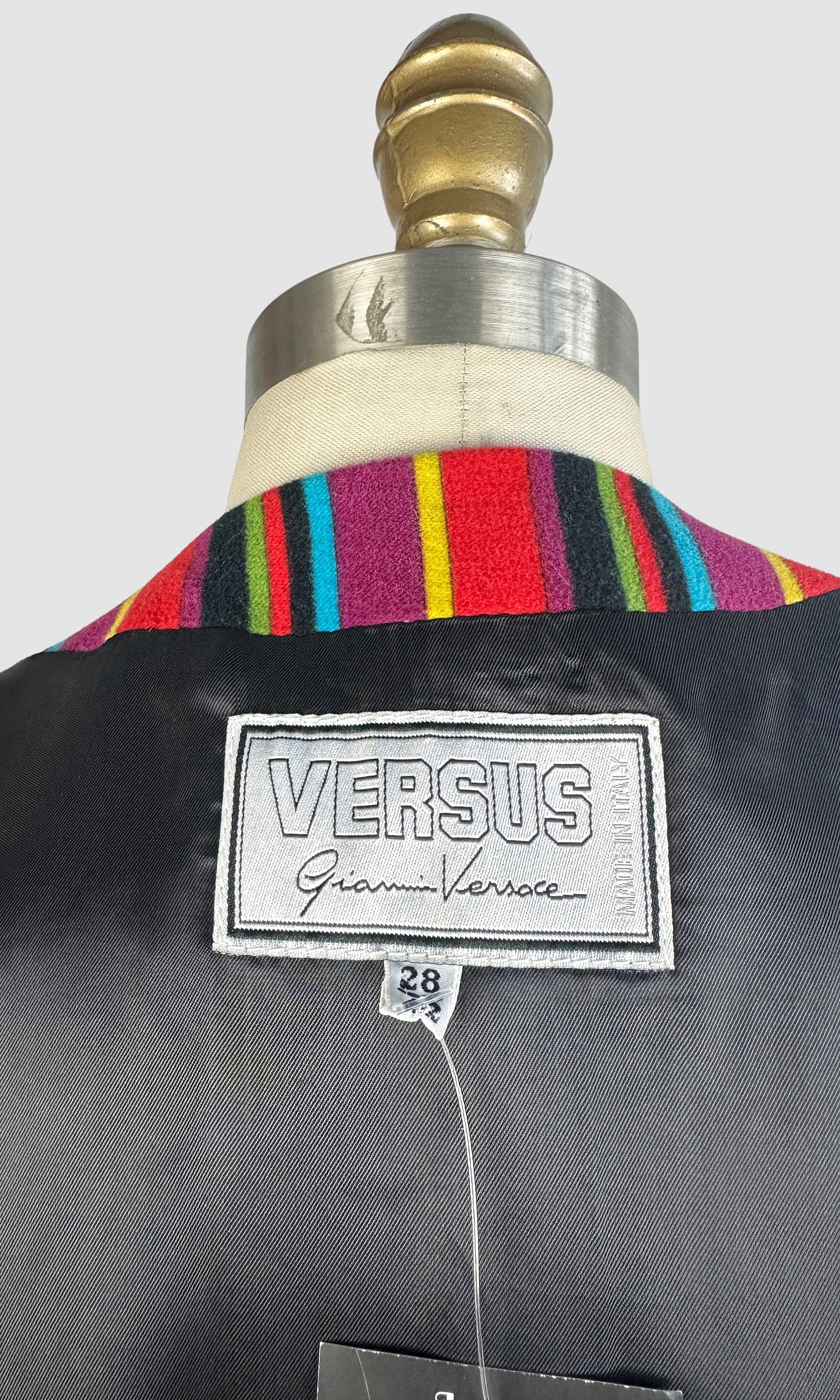 GIANNI VERSACE VERSUS Vintage 90s Striped Vest | 1990s Velveteen