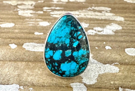 CRIES IN TURQUOISE Large Sterling Silver & Turquo… - image 1