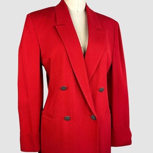 GIANNI VERSACE VERSUS Vintage 90s Candy Red Double Breasted Blazer 1990s Italian Designer Jacket 80s 1980s Made in Italy Size Small image 3