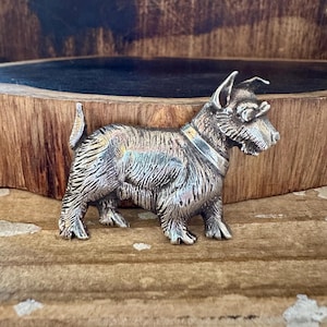 VINTAGE SCOTTISH TERRIER Sterling Silver Dog Pin | Terrier Dog Brooch | Silver Dog Jewelry | Mans Best Friend Accessory