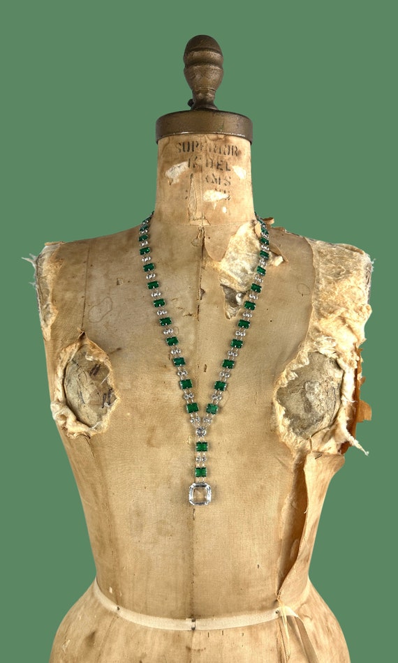 ART DECO ERA Vintage 30s Crystal Necklace | 1930s… - image 2
