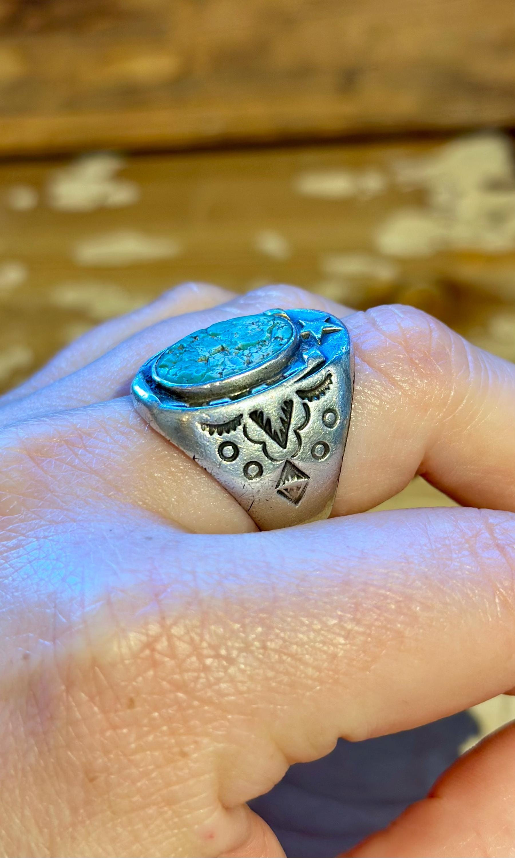 FRED HARVEY Vintage 30s/50s Turquoise & Silver Lucky Horseshoe