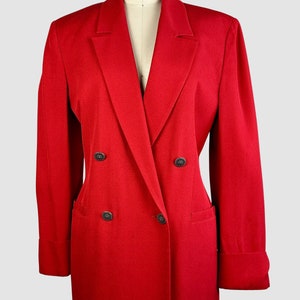 GIANNI VERSACE VERSUS Vintage 90s Candy Red Double Breasted Blazer 1990s Italian Designer Jacket 80s 1980s Made in Italy Size Small image 2