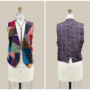 トップス Vintage 90s Patchwork Cotton Vest Vintage 90s Velvety Patchwork Vest – Spark Pretty