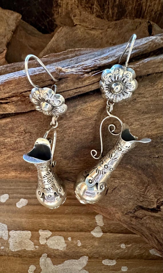 WATERING FLOWER VASE Statement Dangle Earrings | … - image 2