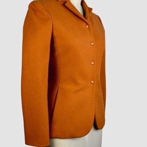 MIU MIU Vintage 90s Orange Wool Blazer with Novelty Back Pocket 1990s Prada Italian Designer Jacket 2000s Y2K Made in Italy Size Small image 4