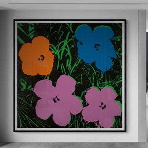 Warhol Inspired Flowers Print: 1960s Pop Art Wall Decor