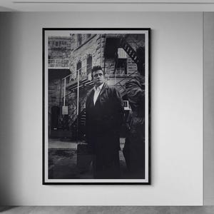 Johnny Cash Retro Photograph | Large Print Wall Decor | Canvas or Print | Framed /Unframed