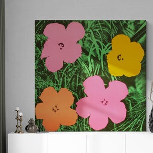 Warhol Inspired Flowers Print: 1960s Pop Art Floral Wall Decor