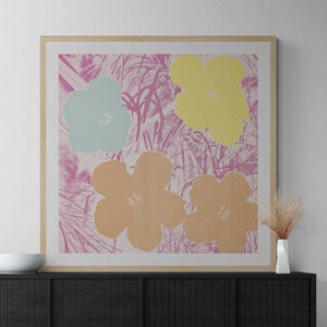 Warhol Inspired Flowers Print: 1960s Pop Art Floral Wall Decor