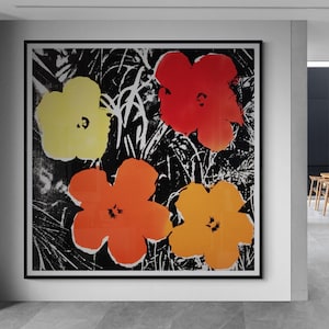 Warhol Inspired Flowers Print: 1960s Pop Art Wall Decor