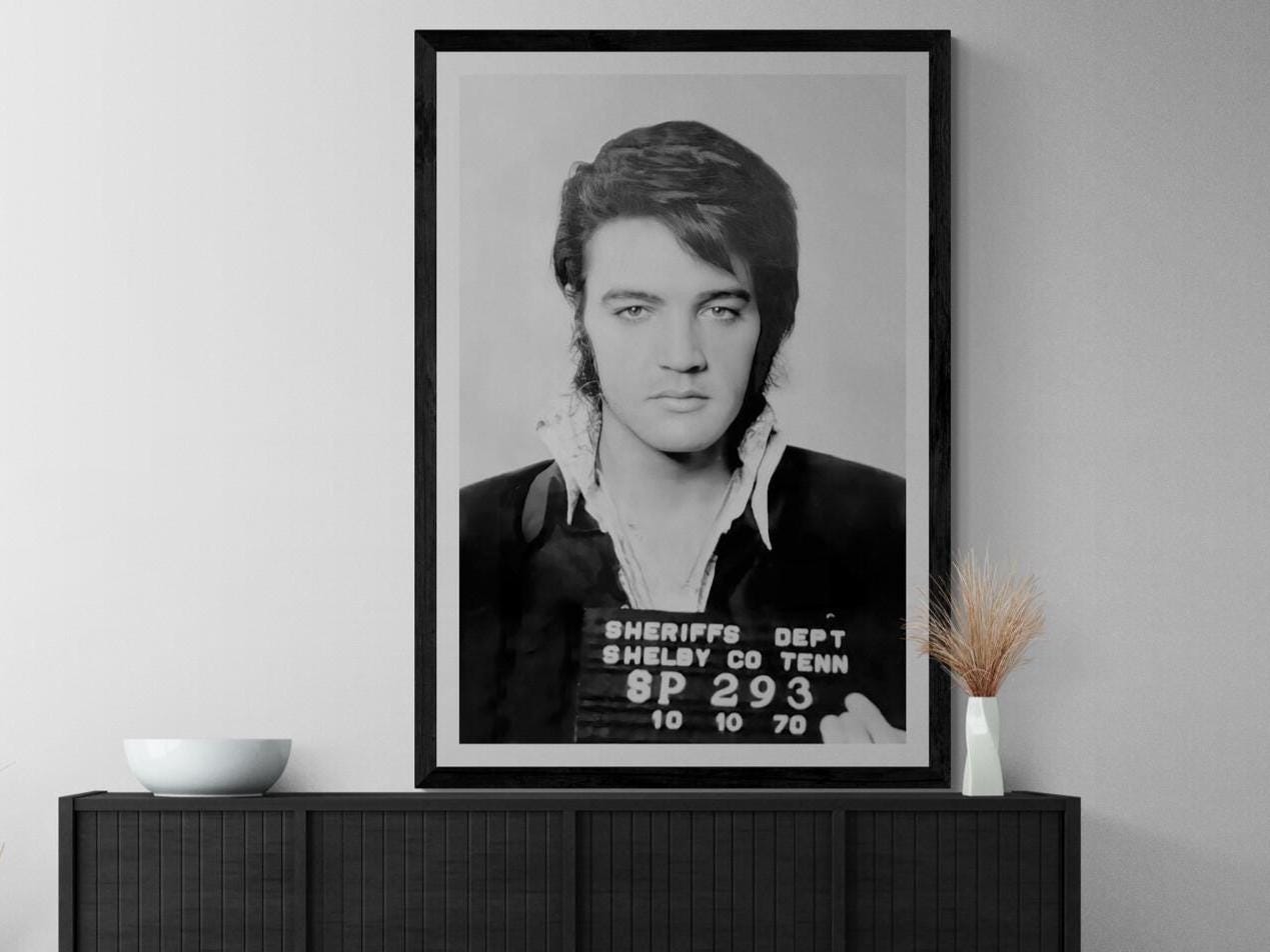Elvis Presley Mugshot | Large Print Wall Decor | Canvas or Print | Framed /Unframed