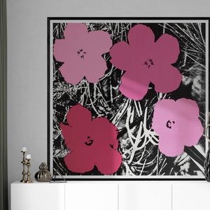 Warhol Inspired Flowers Print: 1960s Pop Art Wall Decor