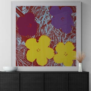 Warhol Inspired Flowers Print: 1960s Pop Art Wall Decor