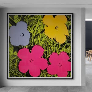 Warhol Inspired Flowers Print: 1960s Pop Art Floral Wall Decor