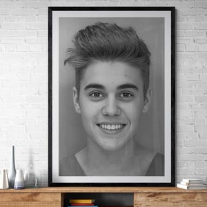 Justin Bieber Mugshot Print: Pop Culture Wall Art